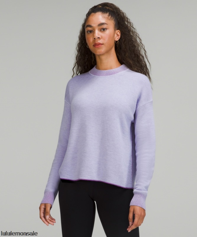 Lululemon Damen DELULU489 | Wendbarer Doppelstrick-pullover Mit Rundhalsausschnitt Faint Lavender